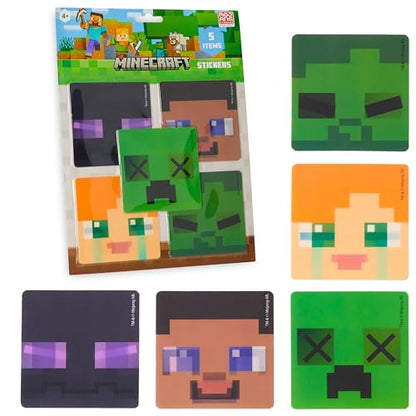 Minecraft Lenticular Motion Stickers with Five Pack 3D Laptop Decal Stickers for Gaming Boys Girls Gamer Gifts for Kids