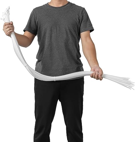 Armpow 32 inch White Zip Ties Heavy Duty 30 PCS, 200LBS Ultra Exclusive Strong Plastic Wire Ties, Large Cable Ties Extra Long Tie Wraps, Indoor and Outdoor UV Resistant - color: White, size: 32 inch