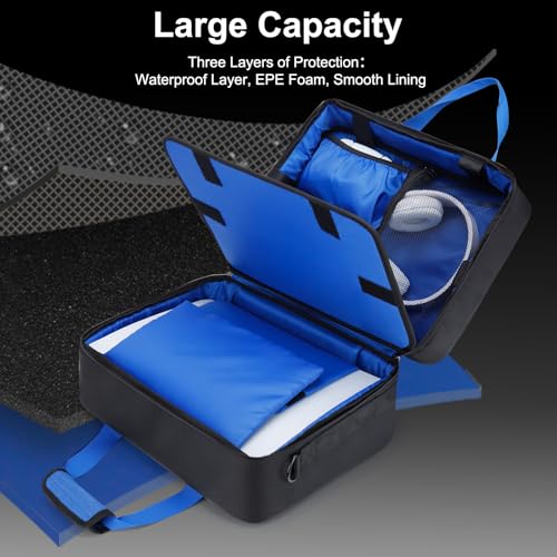 GDNasist Carrying Case Fit for PS5, Travel Thickened Protective Bag Compatible with Playstation 5 Console, Headset, PS5 Controller, Game Discs, and Gaming Accessories - color: Black