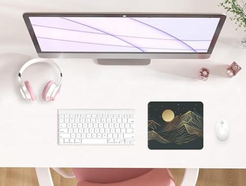 eulps Mouse Pad with Stitched Edge, Multiple Patterns Computer Mouse Pads with Non-Slip Rubber Base, Washable Cloth Mousepad, for Gaming, Laptop, PC (Lunar Peaks) - color: 30Lunar Peaks
