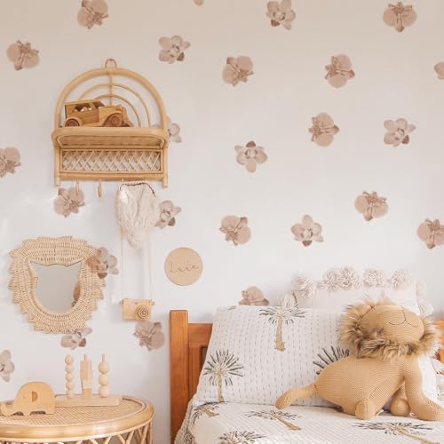 12x36 Inch Boho Floral Set Wall Decal- Nature, Leaves, Flower Themed DIY Boho Wall Decal Mural Set - 56 Pcs Stickers for Kitchen, Nursery, Office Decor - 3x2.5 Inch Decals (Boho Flower Design) - color: Boho Flower Design