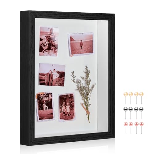 12x16 Shadow Box Picture Frame Display Case with Soft Linen Back-Thickened Panel,Large Black Deep Shadow Box Frame 12x16 for Jersey Graduation Items Flower Craft Memorial Gifts - color: Black + Thickened Panel + Foam Packaging, size: 12x16