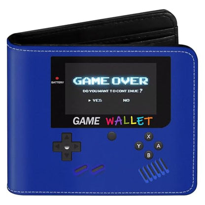 EXXBYELI Boys Wallet Gamepad Leather Wallets Credit Id Card Cash Holder Black Rfid Blocking Zipper Cute Cool Funny Aesthetic Wallets With Coin Pocket Id Window Teen Wallets for Boys Teenager Wallet - color: game-blue1