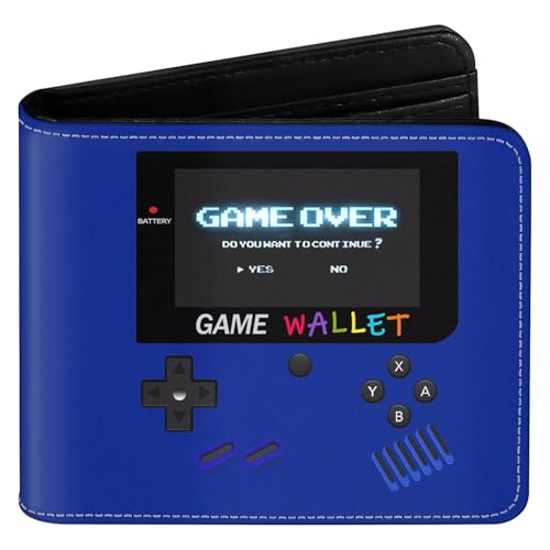EXXBYELI Boys Wallet Gamepad Leather Wallets Credit Id Card Cash Holder Black Rfid Blocking Zipper Cute Cool Funny Aesthetic Wallets With Coin Pocket Id Window Teen Wallets for Boys Teenager Wallet - color: game-blue1