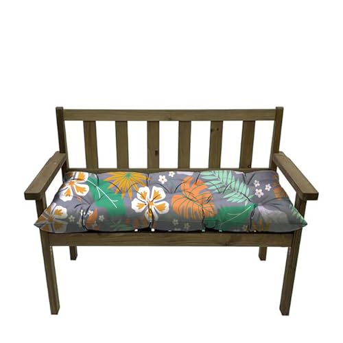 Outdoor Waterproof Bench Cushions Garden Bench Cushion Tufted Chair Pad 40 x 20 in Replacement Seat Pad for Garden Patio Orange Grey - color: Orange Grey