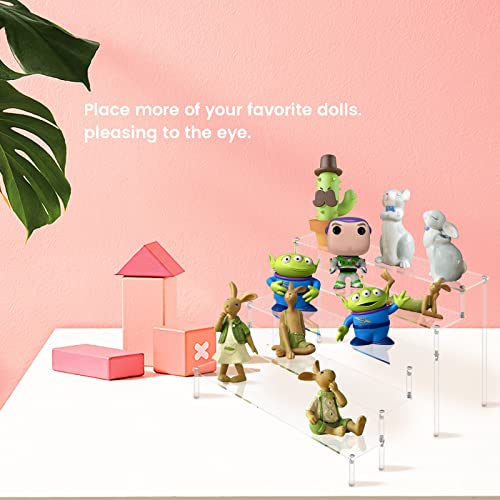 5 Tier Acrylic Stands for Display, Clear Display Stand Risers Shelf for Cupcakes Perfumes Figurines, Tabletop Cupcake Stand for Decorating & Organizing (15.7”x12.6”x9.8”)