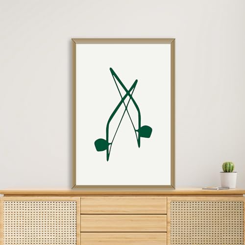 (unframed) Wall Art Print Of Berimbau, Capoeira, Brail, Instrument, Marcial Arts 2 - Eco-friendly Poster, Custom Decor For Home, Office, Bedroom, Bath Room, Living Room, (14x11 IN) - 102237GR - color: GREEN, size: 11x14 Inch