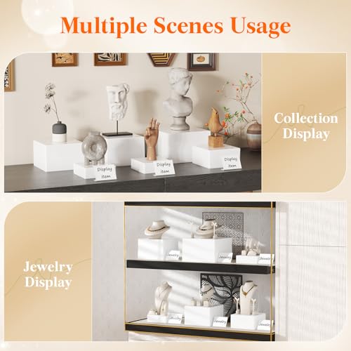 Lifewit 6 PCS Buffet Risers and Stands, (6",6",7",7.8",8.3",10") Food Risers for Buffet Table, Catering Dessert Cake Holder for Party, Collectibles Jewelry Display Shelf, Nesting Cube Boxes, White - size: 6“,6",7",7.8",8.3",10"