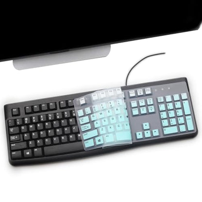 2PCS Keyboard Cover for Logitech K120 & MK120 Ergonomic Desktop USB Keyboard Ultra Thin US Layout Protective Skin-MintGreen+Clear - color: MintGreen+Clear