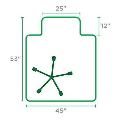 Dimex Office Chair Mat for Low‑Pile Carpet – 45" x 53" Clear Desk Floor Protector with Lip, Smooth Glide PVC for Rolling Chairs - size: 45" x 53" x .11"