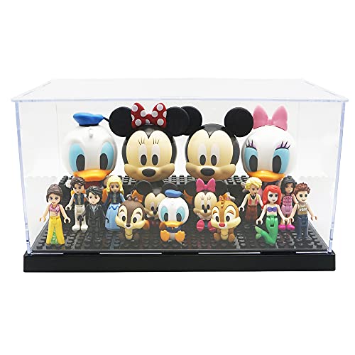 Minifigure Display Case for LEGO, 3-Tier Acrylic Dustproof, Black | Acrylic, Dustproof, 3 Removable Tiered Steps, Holds 35 Minifigures, Stackable, Desk Display, Gift for Collectors, Black - style: 1 PACK