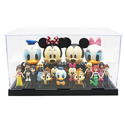 Minifigure Display Case for LEGO, 3-Tier Acrylic Dustproof, Black | Acrylic, Dustproof, 3 Removable Tiered Steps, Holds 35 Minifigures, Stackable, Desk Display, Gift for Collectors, Black - style: 1 PACK