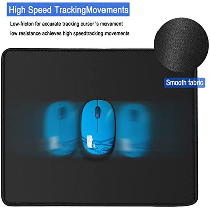 Mouse Pad, Upgraded 30% Larger Mouse pad with Durable Stitched Edges, Waterproof Mousepad, Nonslip Natural Rubber Base Mouse pad for Gaming Computer, Laptop, Office, Home, 11.8 x 9.8 x 0.12 in - color: Black, size: Medium