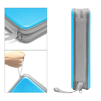Siveit CD Case Holder, 80 Capacity CD/DVD Case Holders Wallet Hard Plastic CD DVD Disc Cases Storage Binder for Car Home Office Travel (Sky Blue) - color: Sky Blue