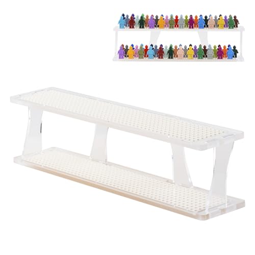 Tapeera Tabletop Stackable Minifigure Display Case for 72 Figures, Acrylic Showcase Compatible with LEGO, Mini Building Brick Block Sets Shelf Organizer (White, Tabletop) - color: White Baseplates, size: Tabletop Stackable