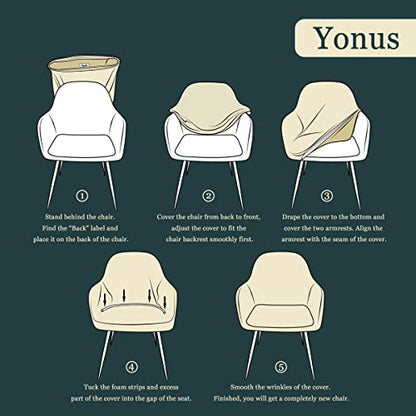 Yonus Modern Curved Back Accent Chair Slipcovers - Living Room Chair Protector, Teal - color: Teal, size: 1
