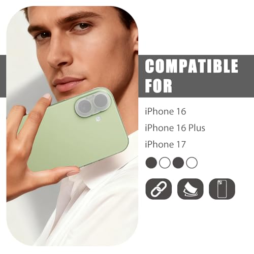Camera Lens Cover Compatible for iPhone 16/16 Plus/17,Camera Lens Protector to Protect Privacy and Security,Strong Adhesive -2 Pack-Clear - size: 16/16 Plus/17