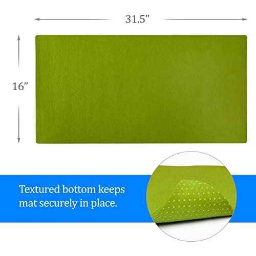 Felt Desk Pad- 31x16 with Non-Slip Backing (Green) - color: Green