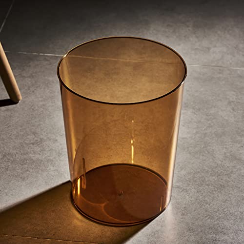 Anyoifax Small Trash Can Plastic Wastebasket 1.5 Gallon Round Garbage Container Bin for Bathroom, Bedroom, Kitchen, College Dorm, Office, Craft Room - Clear & Amber - color: Clear & Amber, size: 1.5 Gallon