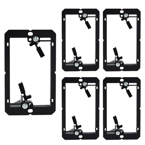 5 PCS Low Voltage Mounting Bracket, Ideal for Single Gang Wall Plate, HDMI, Telephone Wires, Network Cables, Coaxial and Speaker Cables, (Black)