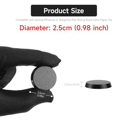 100Pcs 25mm/0.98inch Plastic Model Miniature Bases,3.6mm/0.14 Thick Circular War Figure Display Stands For Gaming Miniatures or Wargames Role Playing Board Game Figure Toy (100PCS-25mm-Black Round) - color: 100PCS-25mm-Black Round