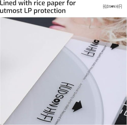 Hudson Hi-Fi Anti-Static Vinyl Record Sleeves - Durable Clear Disc Sleeves- Protect Your LP Albums from Scratches, Dust & Dirt - Acid-Free Rice Paper Disc Covers, 50x Inner Sleeves - size: 50 Inner Sleeves