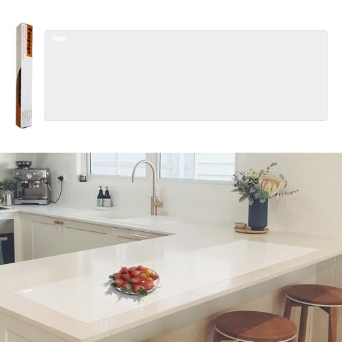 49.2" x 15.7" Large Silicone Mat for Kitchen Counter Protector, Cuttable Silicon Countertop Protector Mat Heat Resistant Mats for Countertop, Cut to Fit Placemat Ship Roll by Foepoge, Translucent - color: Translucent, size: 49.2" x 15.7"