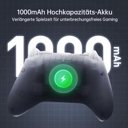 Machenike G3V2 Bluetooth Controller for Pc/Switch/Ios/Android, Hall Effect Joysticks, RGB Lighting Gaming Controller,2 Programmable Buttons,1000mah Battery With Charging Station, Black - color: Black PE