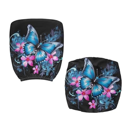 Butterfly Flower Office Chair Covers Stretchable Office Chair Seat Cover 2 Piece Washable Gaming Chair Cover Universal Fit Wheelchairs,Computer Chairs,Gaming Chairs Blue - color: Blue Butterfly Flower 2
