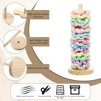 2 Pcs Scrunchie Holder Stand Headband Jewelry Holder Organizer Hanging Hairband Storage Hair Hoop Display Stand Space-Saving Jewelry Scrunchy Holders for Girls Women HeadBands Bracelets Scrunchie