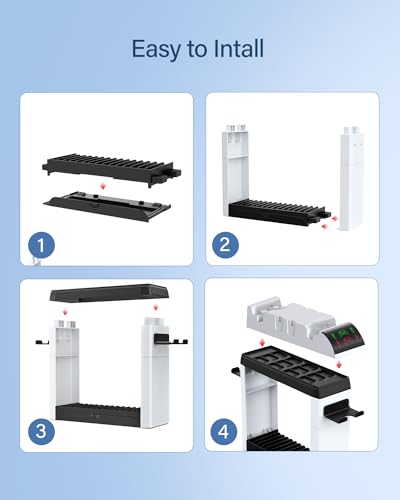 Switch Games Organizer Holder and Charging Dock for Nintendo Switch & Switch OLED Joy-Cons/Original Switch Pro Controller - Nargos Switch Storage Rack Stand Accessories kit