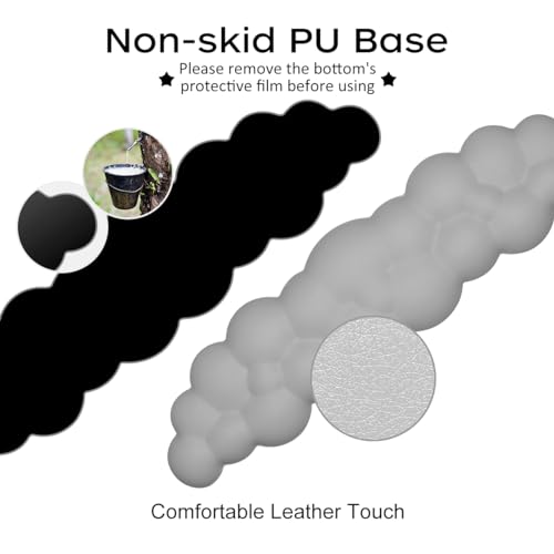 JIKIOU Upgrade Leather Cloud Keyboard Wrist Rest, Cloud Wrist Rest with Non-Slip PU Base, Comfortable Memory Foam Wrist Rest for Computer Laptop Mac Gaming Office and Pain Relief Christmas Wish Gift - color: 08soft Gray
