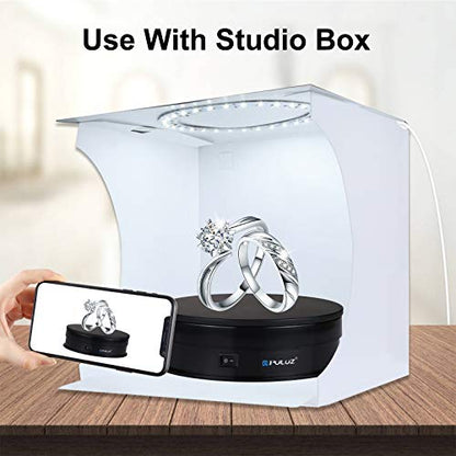PULUZ 360 Degree Photography Turntable Rotating Display Stand, 5.7in(15cm) Diameter 360 Degree Turntable Display Stand for Photography Video Shooting Props Jewelry, Max Load 33Lb (Black) - size: 5.7inch/Black