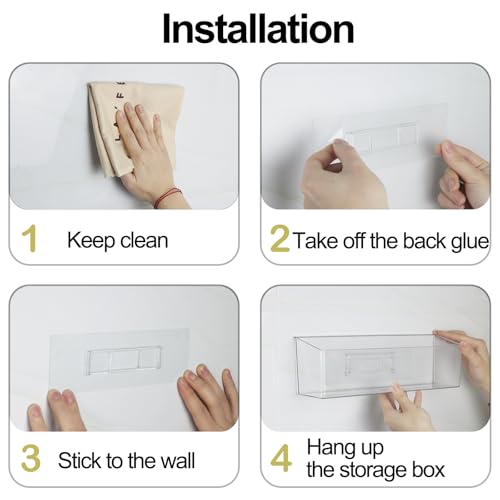 ZEXALOR Wall Mounted Organizer Bins, Wall Mount Spice Rack, Adhesive Hanging Bin Fridge Organizer for Bathroom,Kitchen,Cabinet,Pantry,Countertops (12.2×3.9×3.1") - size: 12.2 × 3.9 × 3.1"