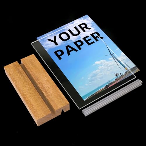 8.5x11 Inch Acrylic Sign Holder with Wooden Base, Desktop Display Stand (8.5x11 2Pack) - size: 8.5x11 2Pack
