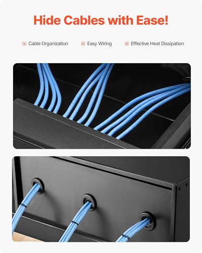 VEVOR 4U Rack Drawer, Lockable Server Cabinet Case, 13.8'' Depth Server Rack Mount Drawer, for 19'' Network Equipment/DJ/AV Rack or Cabinet Enclosure, 50 lbs Max Load, with Cable Management Holes - size: 4U