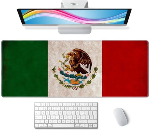 Large Mexico Eagle Flag Desk Mat - Gaming XL Mouse Pad, 31.5 x 11.8 Inch - color: Mexico Eagle Flag