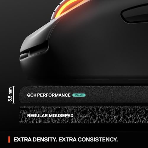 SteelSeries QcK L Performance Balance Gaming Mousepad — Extra Density for a Smooth Glide — Low-Profile Edge Stitching — Non-Slip Neoprene Rubber Base —16.54 x 19.29 inch — FPS, MOBAs, RTS, MMO - size: Large, style: Balance
