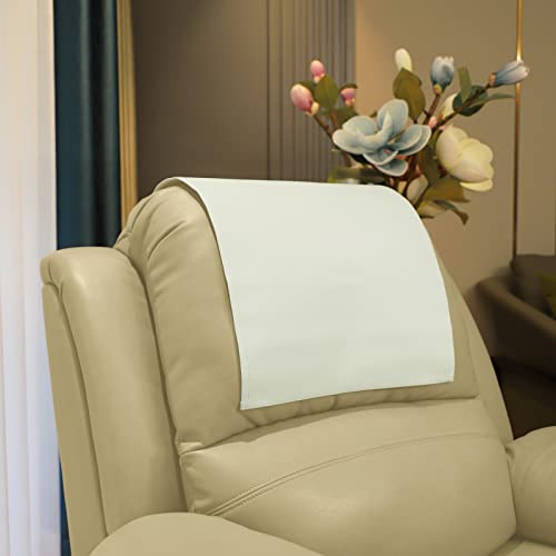 Premium Headrest Cover for Recliner Chair,Flame Retardant Faux Leather Headrest Protector for Furniture, Theater Seat Cover Head Protector Cover for Home & Office Sofa,16Wx27L, Ivory - color: Ivory