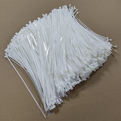 Zip Ties 1000 pcs 8 inch Cable Zip Ties, Premium Plastic Wire Ties with 40 LBS Tensile Strength, UV Resistant Cable Ties, White Nylon Tie Straps - color: White, size: 8 inch ( 4 x 200 mm )