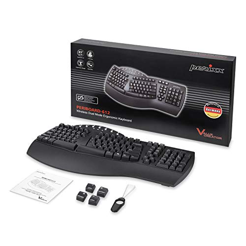 Perixx PERIBOARD-512B Wired Ergonomic Keyboard - Split Keyboard, Wrist Rest, Natural Typing - Wired USB Connectivity - US English - Black - color: Black
