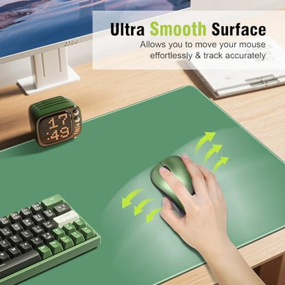 Green Mouse Pad, Smooth Mouse Pads, Non-Slip Rubber Base & Waterproof Gaming Mouse Pad, 31.5L x 11.8W Inches Large Mousepad for Computer, Office & Home, Multifunctional Large Mousepad - color: Olive Green, size: 31.5L x 11.8W inches