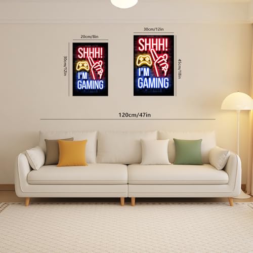 1PC Shhh I am Gaming, Canvas Painting, Wall Art Poster for Home Decoration, 30 * 45/12 * 18 inches, unframed - size: 12"L x 18"W