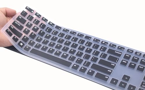 Silicone Keyboard Skin Cover Compatible for Dell Wireless Bluetooth Keyboard KM7321W, Dell Pro Keyboard KB500 & KM5221W (Black) - color: Black