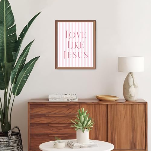LARTSFRO Coquette Pink Bow Jesus Wall Art Decor Posters, Light Pink Bow Christian Room Bedroom Bathroom Dorm Wall Art Decor Aesthetic for College Teen Girls Gifts, Inspirational Bible Verses Bow Wall Decor, 10x8 Inch Set of 4 Bow Pictures (UNFRAMED) - col