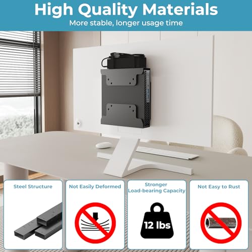2-Pack Mini PC Mount for Dell VESA Wall Under Desk Mount or Mount to a Monitor Arm, Monitor Stand for Dell OptiPlex MFF 7080 5070 3000 7060 7090 7010 3060 3040 3050 and More Model with Pen Holder