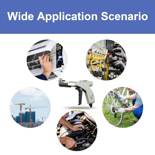 Metal Zip Tie Cutter, Stainless Steel Cable Tie Gun with Adjustable Tension & Automatic Cutter for Stainless Steel Tie Wrap with Free Zip Tie Release Tool, Single-Hand Operated - style: Single-Hand Operated