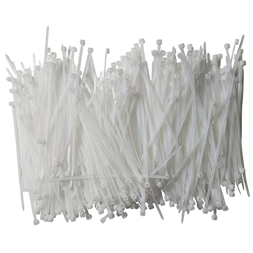 Zip Ties 4 inch 1000 pcs Cable Zip Ties with 18 Pounds Tensile Strength, White Cable Ties, Self-Locking Nylon Tie Wraps for Indoor and Outdoor (4 inch 1000 pcs, White) - color: White, size: 4 inch 1000 pcs