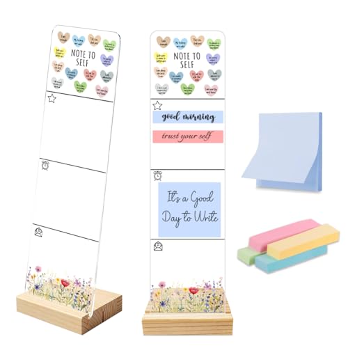 Note to Self Motivational Decor Sticky Note Holder, Mental Health Monitor Memo Board Decorations for School Counseling Office Therapy Desktop Art Decoration School Counselor, Therapist Office Gifts - color: Positive