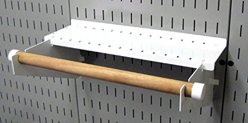 Wall Control Paper Towel Holder and Dowel Rod Pegboard Shelf Assembly for Wall Control Pegboard and Slotted Tool Board - White - color: White